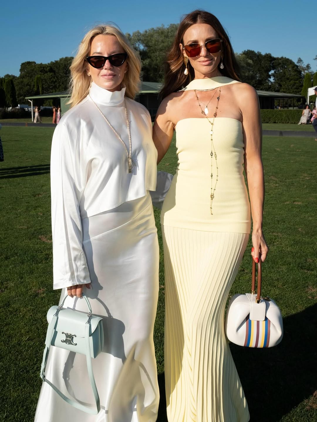 Guests in cream and white at Hamptons Polo Club