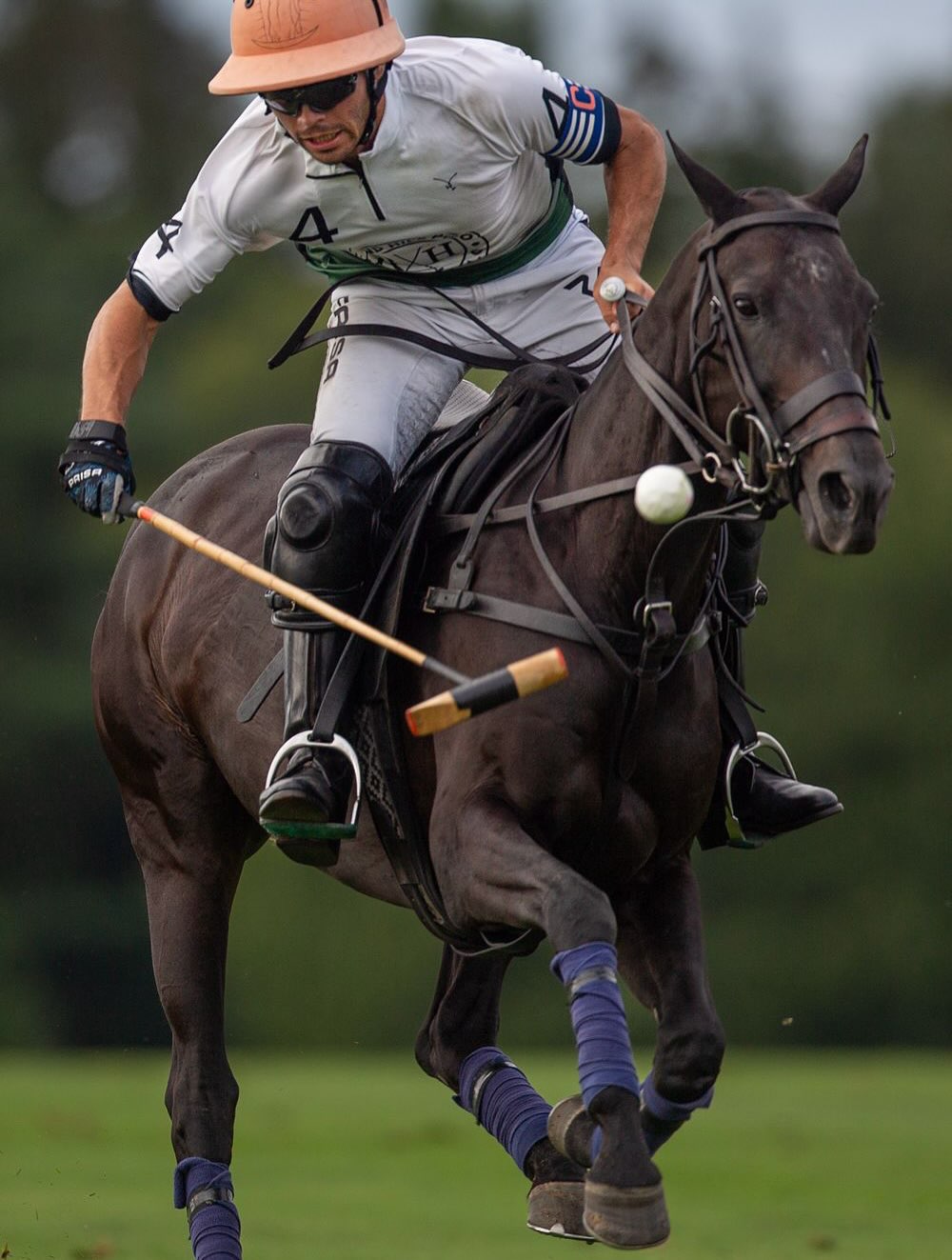 Polo player in action