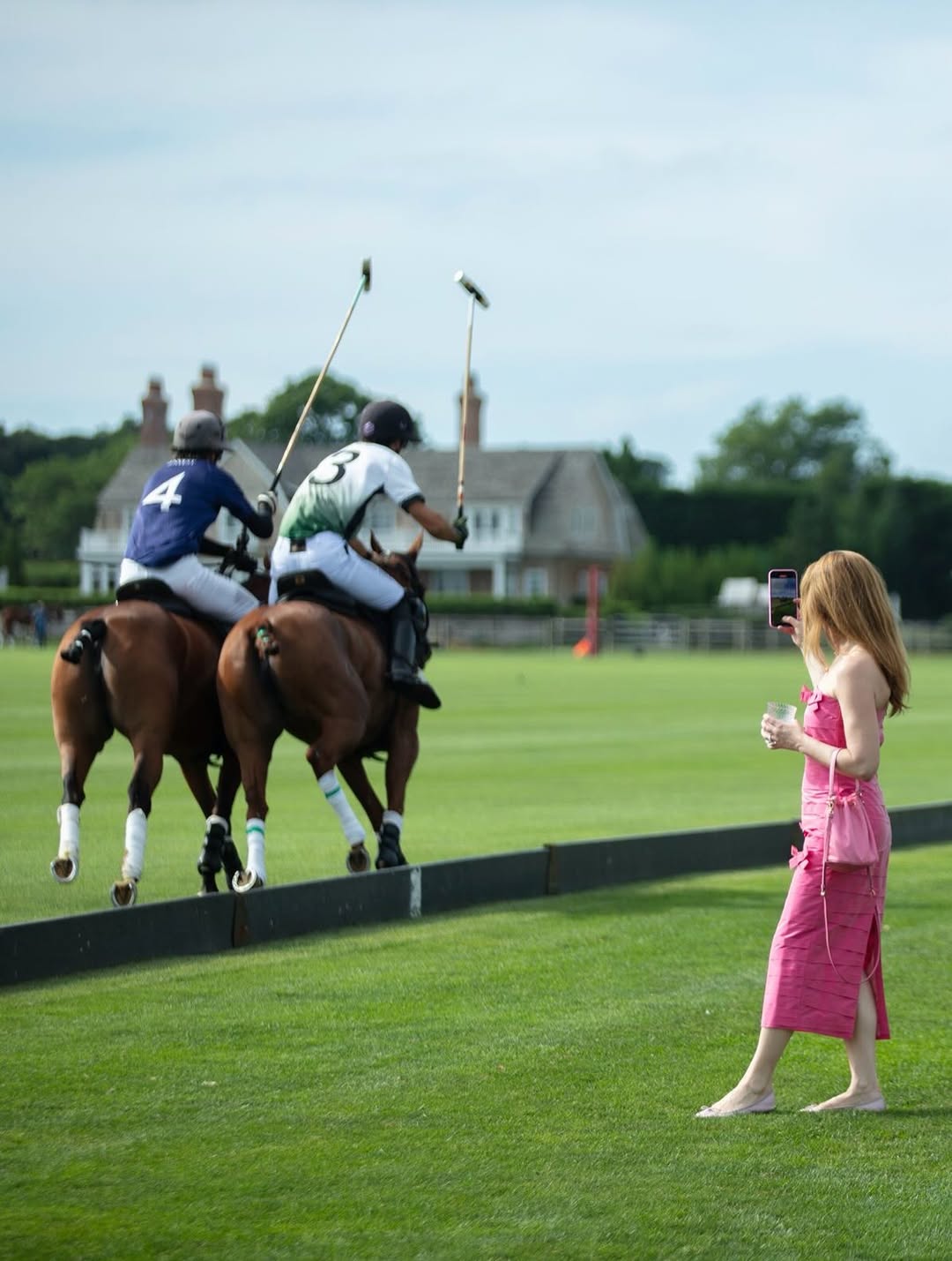 Polo player at the Hamptons during golden hour